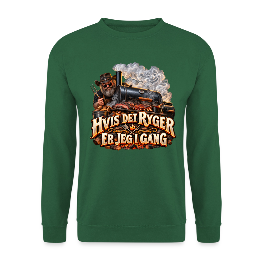 CityShirts - Sweatshirt - Hvis det ryger, er jeg i gang - CS051 - grøn