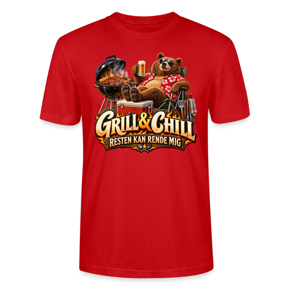CityShirts - T-shirt - Grill & Chill – Resten kan rende mig - CS049 - rød