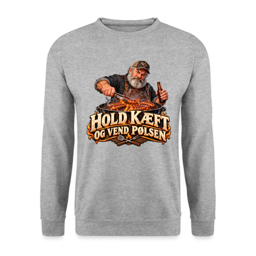 CityShirts - Sweatshirt - Hold kæft og vend pølsen - CS045 - hvidgrå meleret