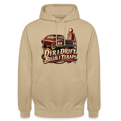 CityShirts - Hoodie - Dyr i drift. Billig i terapi. – V8 - CS029 - beige