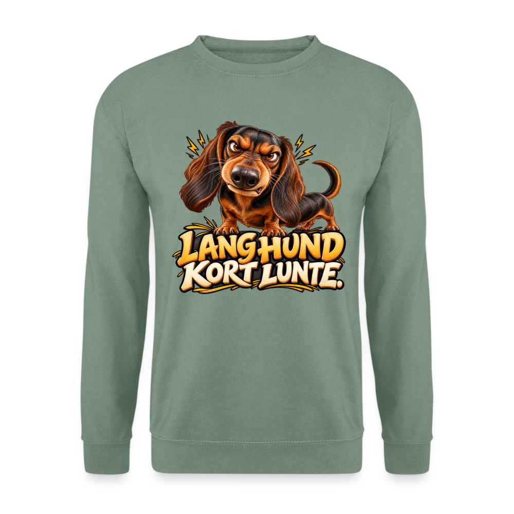 CityShirts - Sweatshirt - Lang Hund – Kort Lunte - CS026 - grågrøn