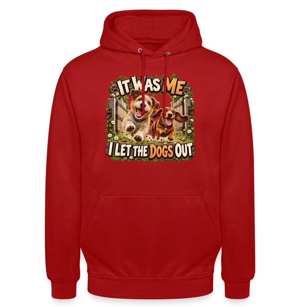 CityShirts - Hoodie - It was me – I let the dogs out - CS013 - rød