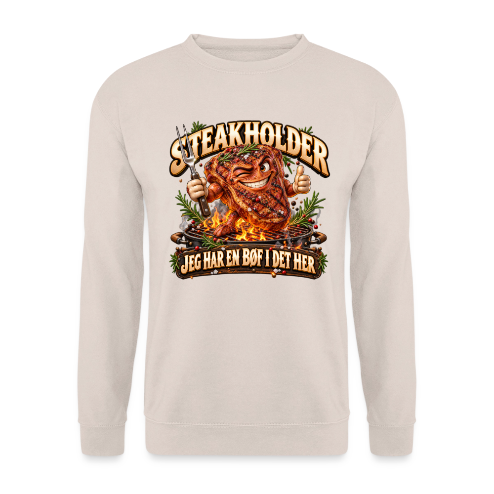 CityShirts - Sweatshirt - Steakholder – Jeg har en bøf i det her - CS052 - sand