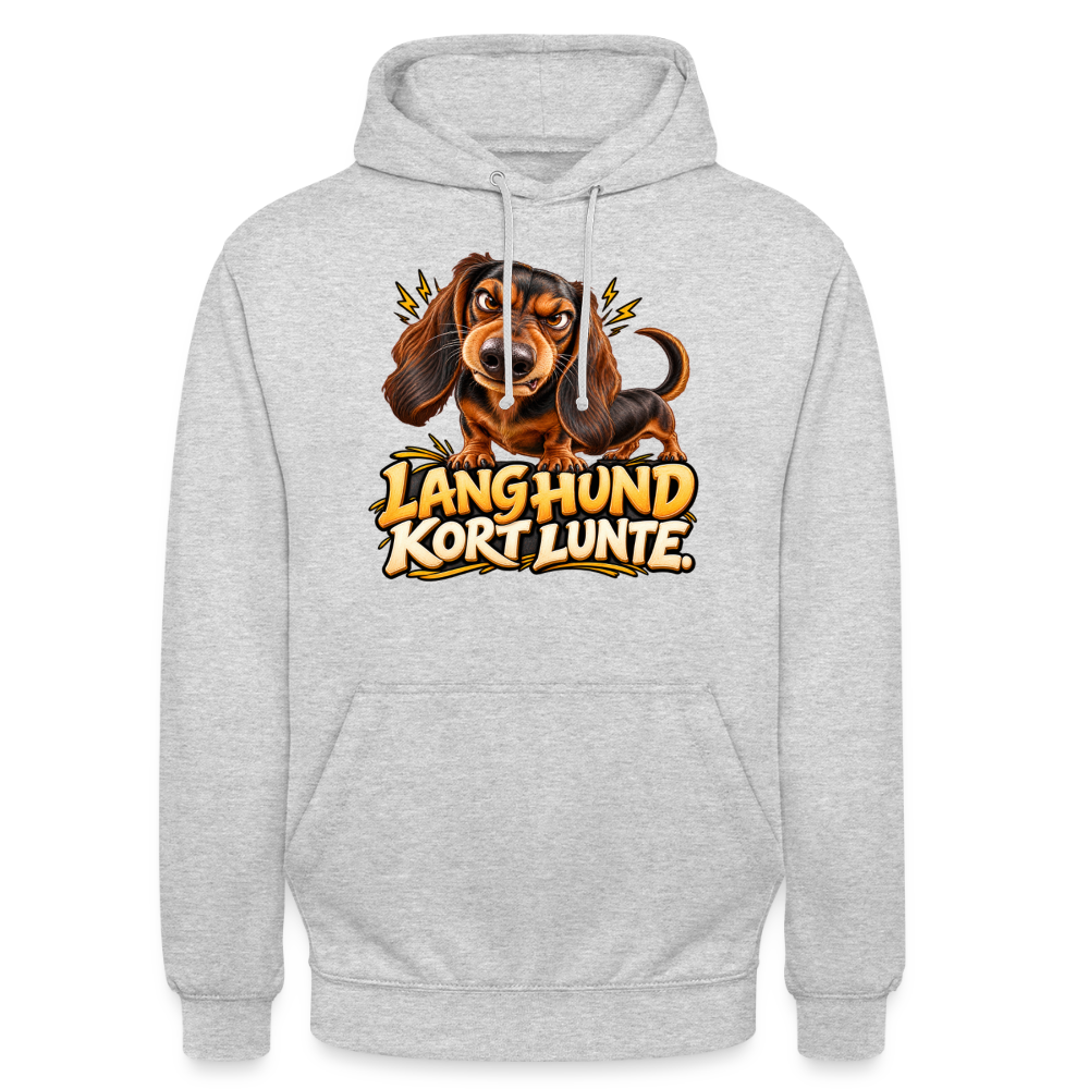 CityShirts - Hoodie - Lang Hund – Kort Lunte - CS026 - lysegrå meleret