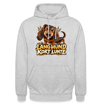 CityShirts - Hoodie - Lang Hund – Kort Lunte - CS026 - lysegrå meleret